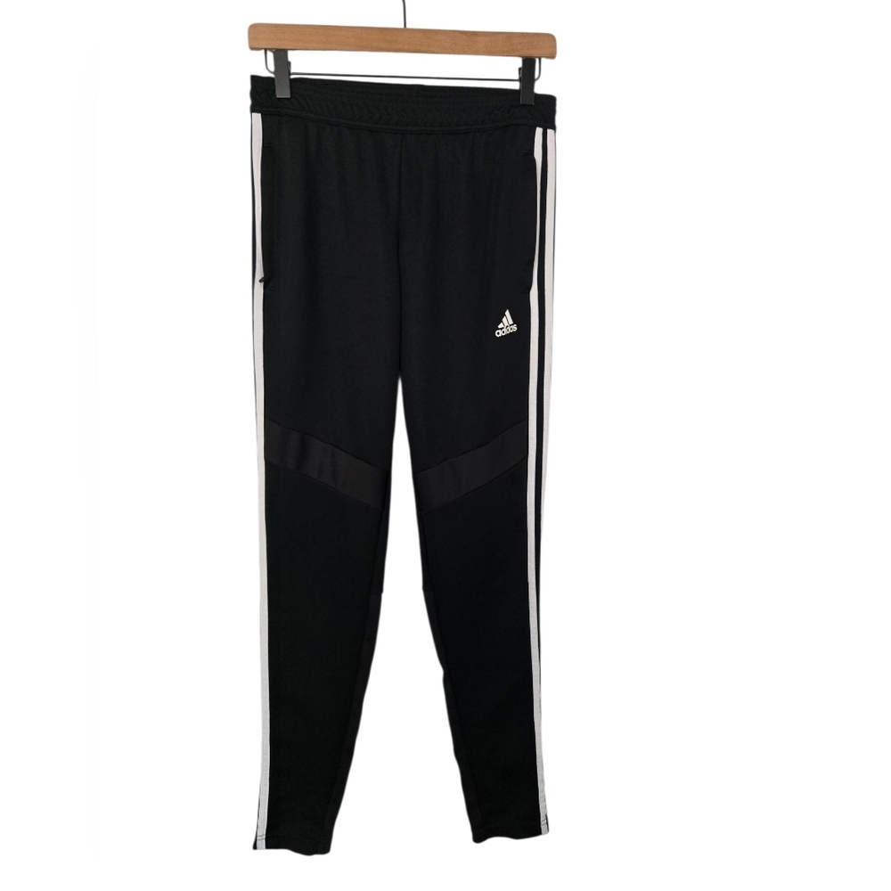 Adidas Black Track Pants Womens Small 3 Stripe Athletic Joggers Athleisure